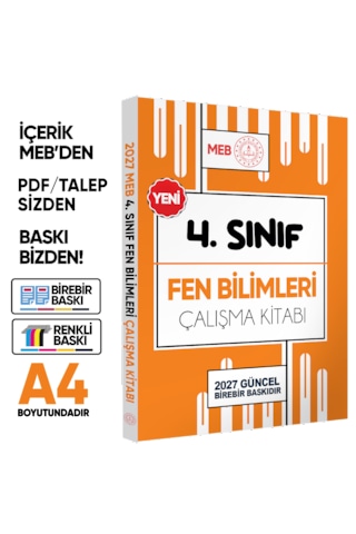 2027 Meb Ödm İlkokul 4.sınıf Çalışma Kitabı Alıştırmalı Soru Bankası 4lü Set Renkli Baskı Ücreti