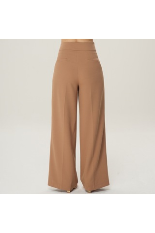Deryam Tekstil Geniş Paça Kadın Pantolon Kahverengi