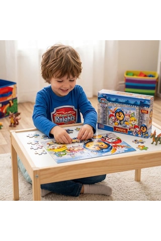100 Parça Paw Patrol Rescue Knights Temalı Puzzle Eğlenceli Ve Eğitici Çocuk Yapboz 01