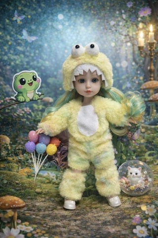 Ctoy Kostümlü Oyuncak Bebek Seti Peluş Canavar/dino Kostümlü Masal Temalı Bebek Ctoy-qj183b