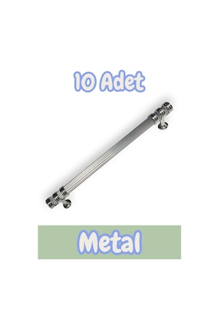 Çizgili Nesli Alüminyum Metal Lüks Modern Mobilya Çekmece Mutfak Dolabı Kulpu Krom 128mm 10 Adet Krom