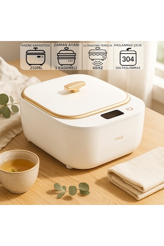 Mioji Mio Uv2c Ultrasonic Protez, Dişlik Ve Takma Diş Temizlik Cihazı Beyaz