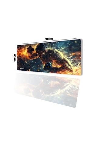 Sonictouch Ultragrand Ring Ateşi Boksör Temalı Gamer Oyuncu Xxl Klavye Mouse Pad 40x90cm Mousepad