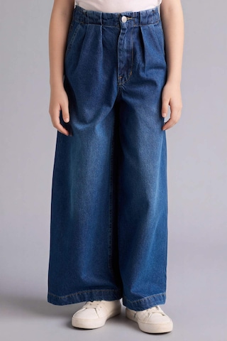 Defacto Wıde Leg Geniş Paça Jean Pantolon Kız Çocuk G9426a826smnm28 Mavi-nm28
