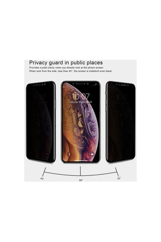 iPhone Uyumlu X/11 Pro Tam Kaplayan Gizlilik Filtreli Privacy Görünmez Hayalet Ekran Koruyucu Telefon Camı
