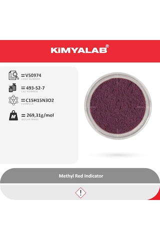 Kimyalab Metil Kırmızısı Toz 50g - Methyl Red Indicator