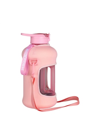 Roxform 2200 Ml Pembe Kılıf Premium Suluk Matara Bpa & Bps İçermez, Kılıflı Ve Sızdırmaz Pembe, Pembe Kılıf