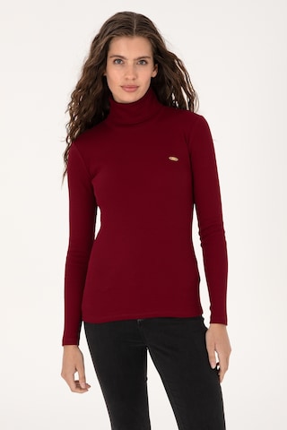 U.S. Polo Assn. Kadın Bordo Balıkçı Yaka Sweatshırt 50313430-VR014