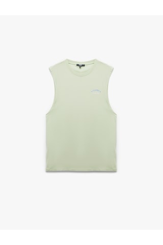 Koton Bisiklet Yaka Pamuklu Kolsuz Arkası Baskılı Atlet Yeşil 5sam30016mk Yeşil