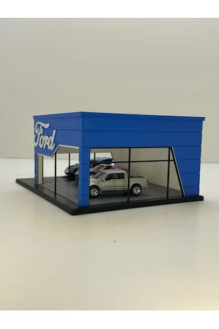 3d Baskı 1/64 Ölçekli Ford Showroom Tasarımlı Diorama Araç Sergileme Garajı