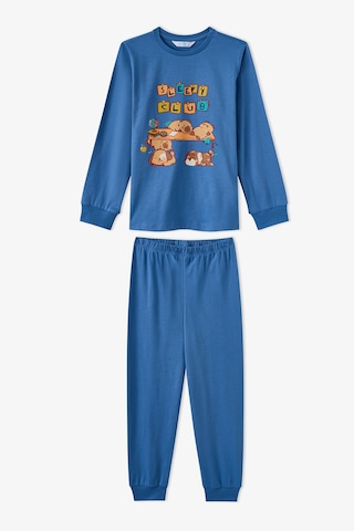 Penti Erkek Çocuk Mavi Sleepy Club Uzun Kollu Pamuklu 2li Pijama Takımı