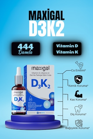 Maxigal D3K2 Damla Takviye Edici Gıda 20 ML