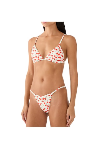 Good American Çarpıcı Kiraz Desenli Bikini Üstü Beyaz