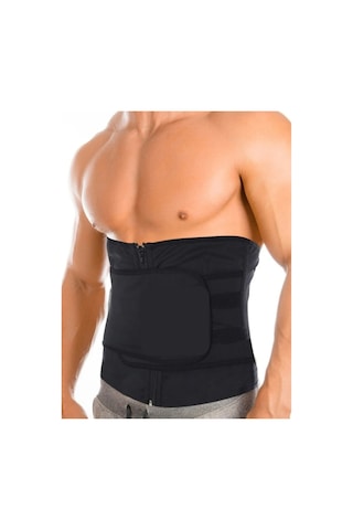 Fitform Giyim Terletici, Toparlayıcı Sporcu Korse, Fermuarlı & Ayarlanabilir Korse Siyah
