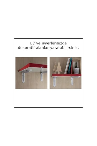 2 Adet Raf Altı Ayağı L Konsol Tüm Boyutlar - Raf Altı Kol Beyaz