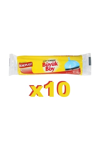 Koroplast Çöp Poşeti Büyük Boy 10'Lu 65X80 Cm 10  Paket