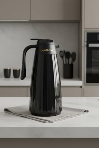 Bernardo Velana Cam Termos Siyah 1.5 Litre Açık Beyaz