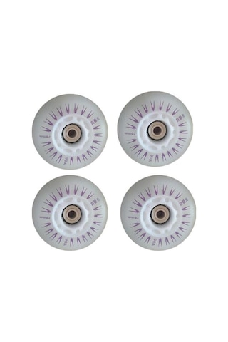 Mavi 4 Adet 76/80mm Paten Led Işıklı Yanıp Sönen Tek Sıra Tekerlekli Paten Ayakkabı Tekerlekleri 80 Mm Mavi
