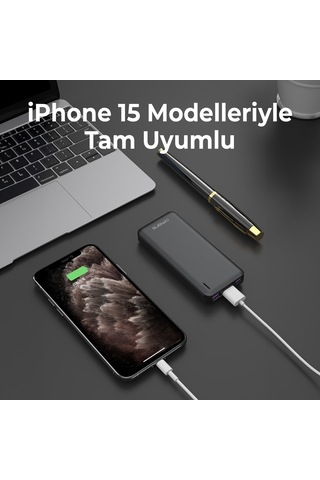 Omars 10000mah 20w Type-c Pd Ve 2 Usb-a Üç Çıkışlı Led Powerbank