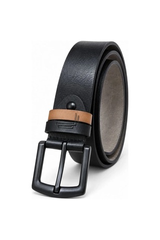 Suma Erkek Siyah 4 Cm Çift Biritli Metal Tokalı Kot Ve Kumaş Pantolon Kemeri