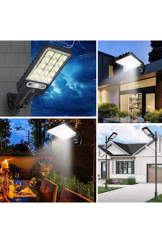 3 Farklı Işık Modlu Güneş Enerjisiyle Şarj Olan Dış Mekan Uyumlu Kumandalı Solar Duvar Ledi Bx40 6998
