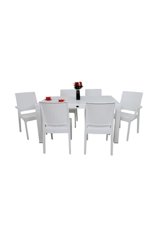 Depootoptan Mandella Elit 90 x 150 CM Rattan 2 Elit Koltuk 4 Elit Sandalye Masa Ta (533390025) Kahverengi