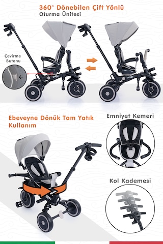 Prego Happy Dino Plus 360 Tamamen Katlanabilir Çocuk Bisikleti