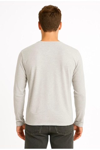 Axxel Erkek Gri Melanj Uzun Kollu Süprem T-shirt-d2275 Gri Melanj