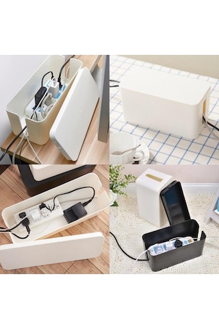 Pazly Ahşap Kablo Organizatörü - Toz Geçirmez Güç Kaynağı Kutusu - Şarj Cihazı Saklama Kutusu Wbl L - Kablo Yönetimi