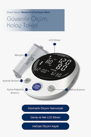 Pro Üst Koldan Şarj Edilebilir Dijital Tansiyon Aleti L 90x2 Hafıza