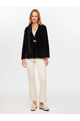 Faik Sönmez Metal Aksesuar Detaylı Şönil Kadın Hırka W26hrk004 Siyah