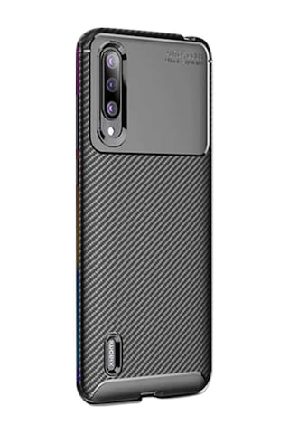 Apsuwa Xiaomi Mi 9 Lite Kılıf Negro Karbon Fiber Silikon