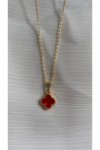 İlknur Doğal Taş Evi Çelik Kaplama Yonca Kolye