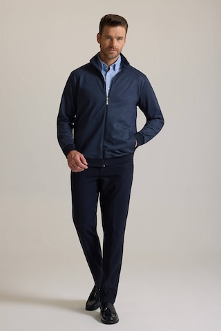 Ysf Erkek Lacivert Desenli Fermuarlı Sweatshirt