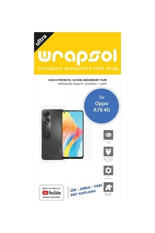 Oppo A78 4g Ön, Arka Ve Yan 360 Derece Tam Kaplama Poliüretan Film