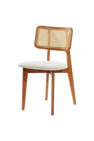 Aspendos İskandinav Natural Ahşap Masa Sandalye Takımı 90x90 Beyaz - Meşe