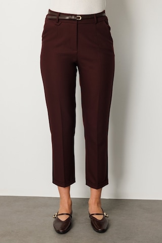 Ekol Kadın Duble Paça Kemerli Pantolon 1003 Bordo Bordo