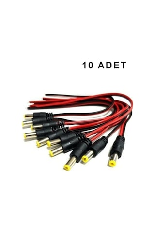 10 Adet Cctv Güvenlik Kamerası Power Jack Kablo