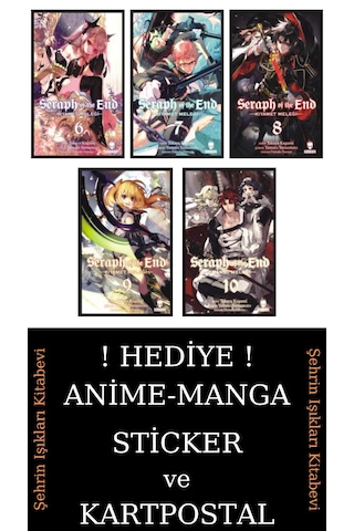 Seraph Of The End 6-7-8-9-10 Manga Seti 5 Kitap / Anime-manga Sticker Ve Kartpostal