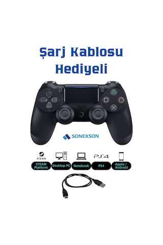 Doubleshock Ps 4 Kablosuz Joystick Tablet Telefon Pc Uyumlu Titreşimli Oyun Kolu 1 Adet