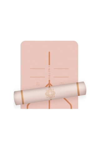 Rebuwo Hizalamalı 5mm Kaydırmaz Doğal Kauçuk Yoga Matı Pilates Matı Pembe