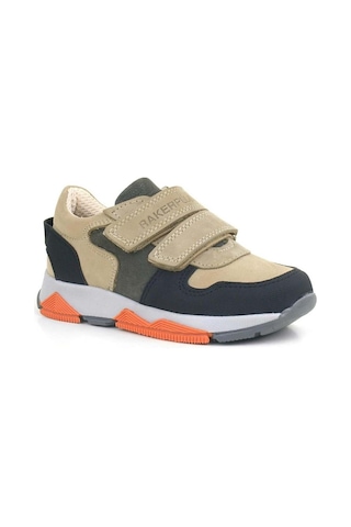 Ortopedikal 3880 Rakerplus Hakiki Deri Kum Gri Siyah Çocuk Sneakers Spor Ayakkabı Cırtlı Kum Gri Siyah