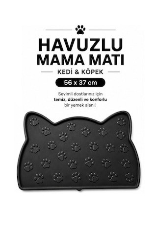 Kedi Beslenme Paspası Kedi Mama Matı Figürlü Yıkanabilir Kokusuz 56x37