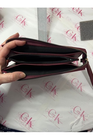 Gk Gamzelirenklerim Luxury Fashıon&accessorıes El Askılı Büyük Cüzdan Premium Kalite Suni Deri Bordo