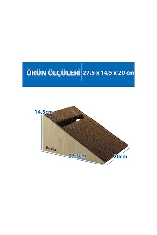 Herniks Doğal Kedi Otlu Zilli Toplu Kedi Tırmalama Kartonu 27.5 CM Hr2021