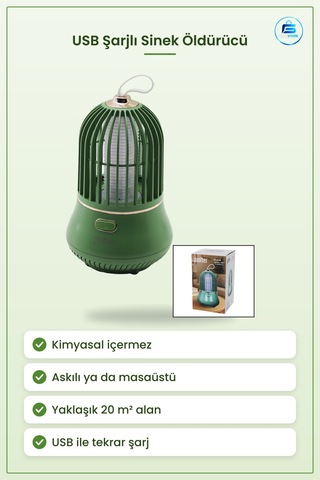 Usb Şarjlı Masaüstü Askılı Sinek Öldürücü Ve Kovucu M² Elektrikli