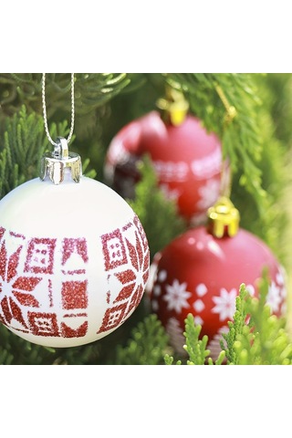 Kangvka 24 Adet 5cm Plastik Noel Topu Seti - 6 Farklı Stili İle Noel Ağacı Ve Parti Dekorasyonu