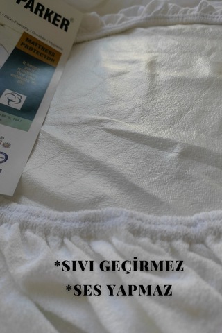Sıvı Geçirmez Alez Mikro Fitted Yatak Koruyucu Beyaz Çift Kişilik Beyaz