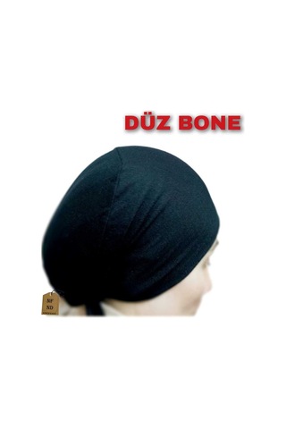 Dikişsiz Bone Düz Fırfırsız İç Bone Tesettür Hijab Siyah Önü Dikişsiz Pamuklu Çok Renkli