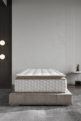 Aksviva Cortado Tek Kişilik Pedli Paket Yaylı Yatak 30 Cm BEYAZ